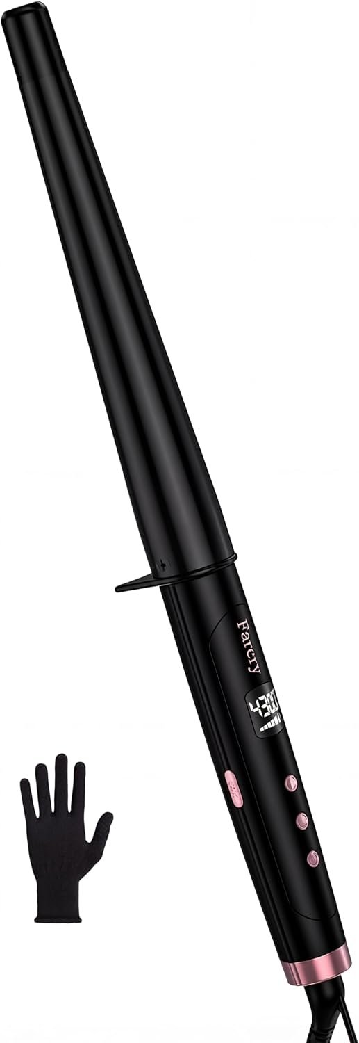 Farery Tapered Curling Wand, 3/4-1 1/4″ Conical, 7.3″ Extra Long Barrel