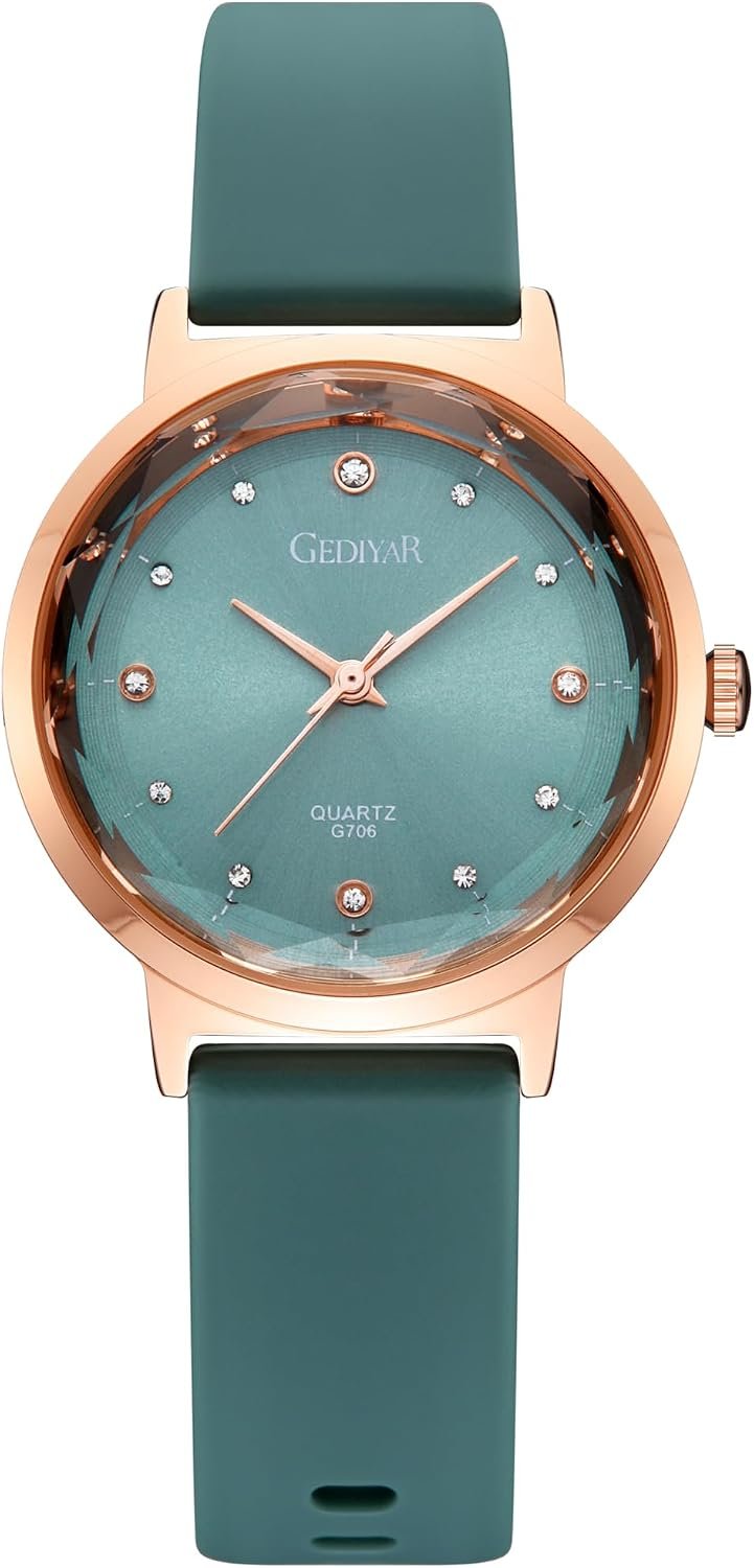 Women’s Quartz Watch, Crystal Dial, Waterproof, Silicone Band, Casual Analog Sport Wristwatch for Nurse Students