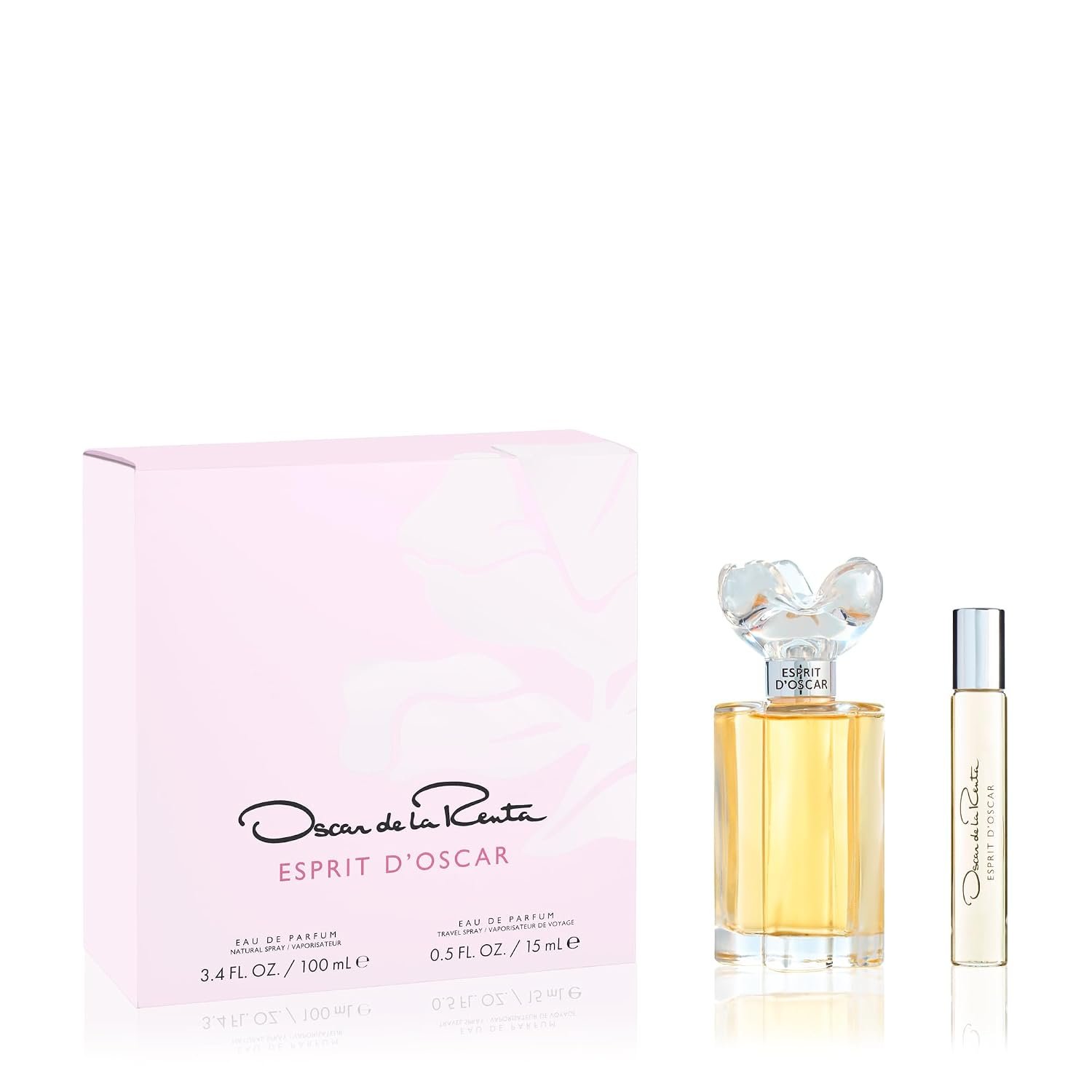 Oscar de la Renta Esprit D’Oscar Eau de Parfum 2 Piece Gift Set For Women – Perfume Spray 3.4 Fl. Oz. and Travel Spray 0.5 Fl. Oz