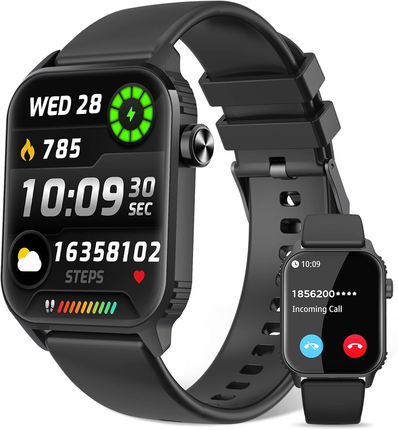 Smart Watch for Men, 120+ Sports Modes Smartwatch with 1.83″ HD Touchsreen, Sleep Monitor, IP67 Waterproof, Bluetooth Call & Music Control Fitness Watch for iPhone/Android (Black)