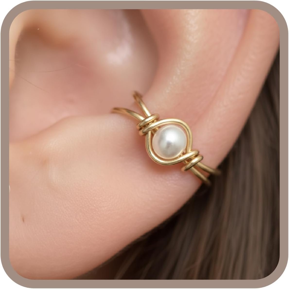 Gemstone Clip On Ear Cuff, Genuine Birthstones
