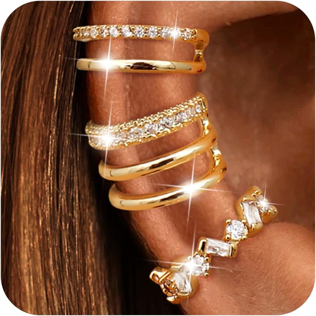 Ear Cuffs Non-Piercing for Women Cute Small Clip-On Cartilage Earrings