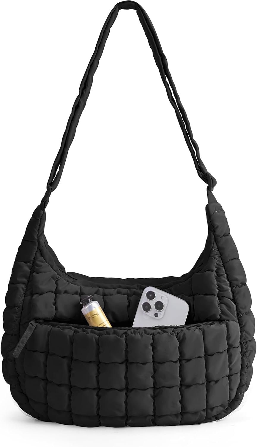 BAGSMART Quilted Crossbody Bags for Women, Travel Purses Hobo Shoulder Bag