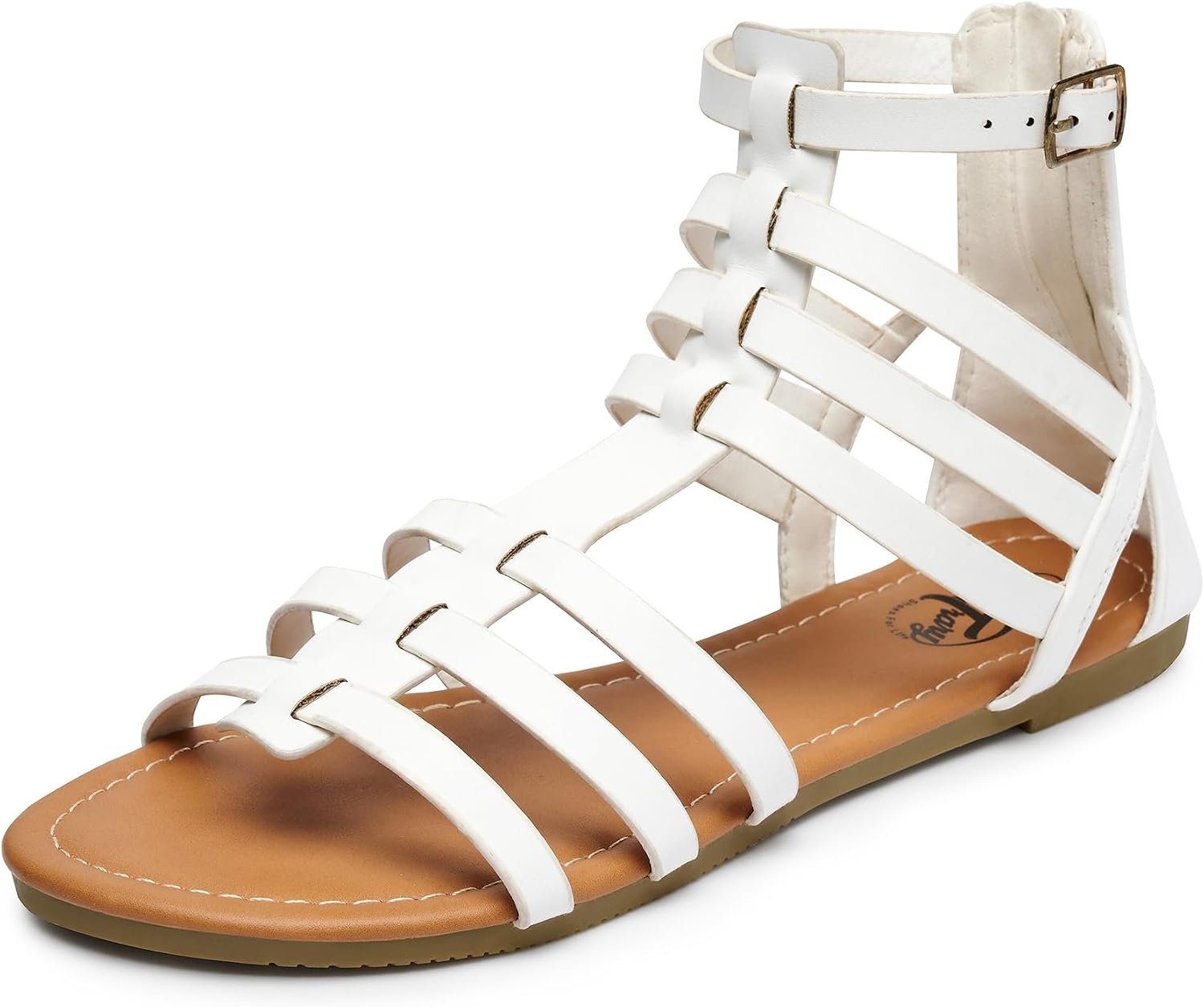Trary Women’s Sandal, Comfortable Gladiator Sandals Ankle Strap Flats Sandalias Para Mujer Beach Sandals Wide Width Open Toe Cross Strappy Sandals for Women Dressy Summer