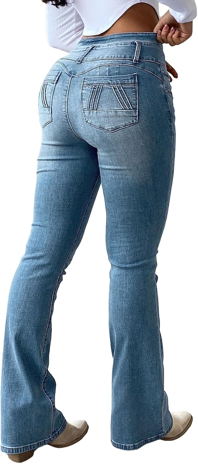 Flamingals Butt Lifting Trendy High Waist Tummy Control Jeans for Women