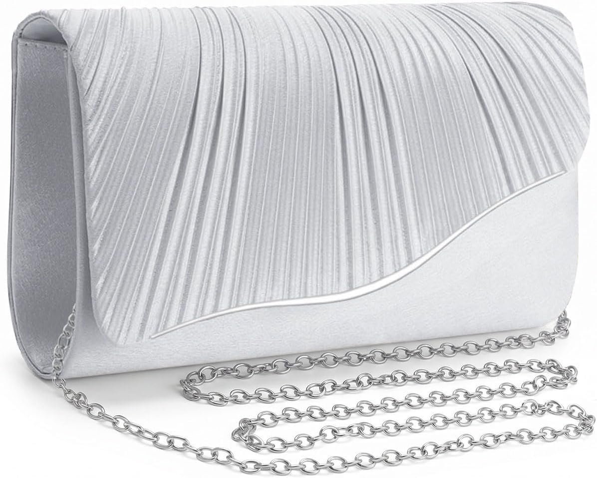 lovyoCoCo Clutch Purses for Women Formal Purses Evening Clutch for Wedding Party Cocktail Prom Handbags Elegant Satin