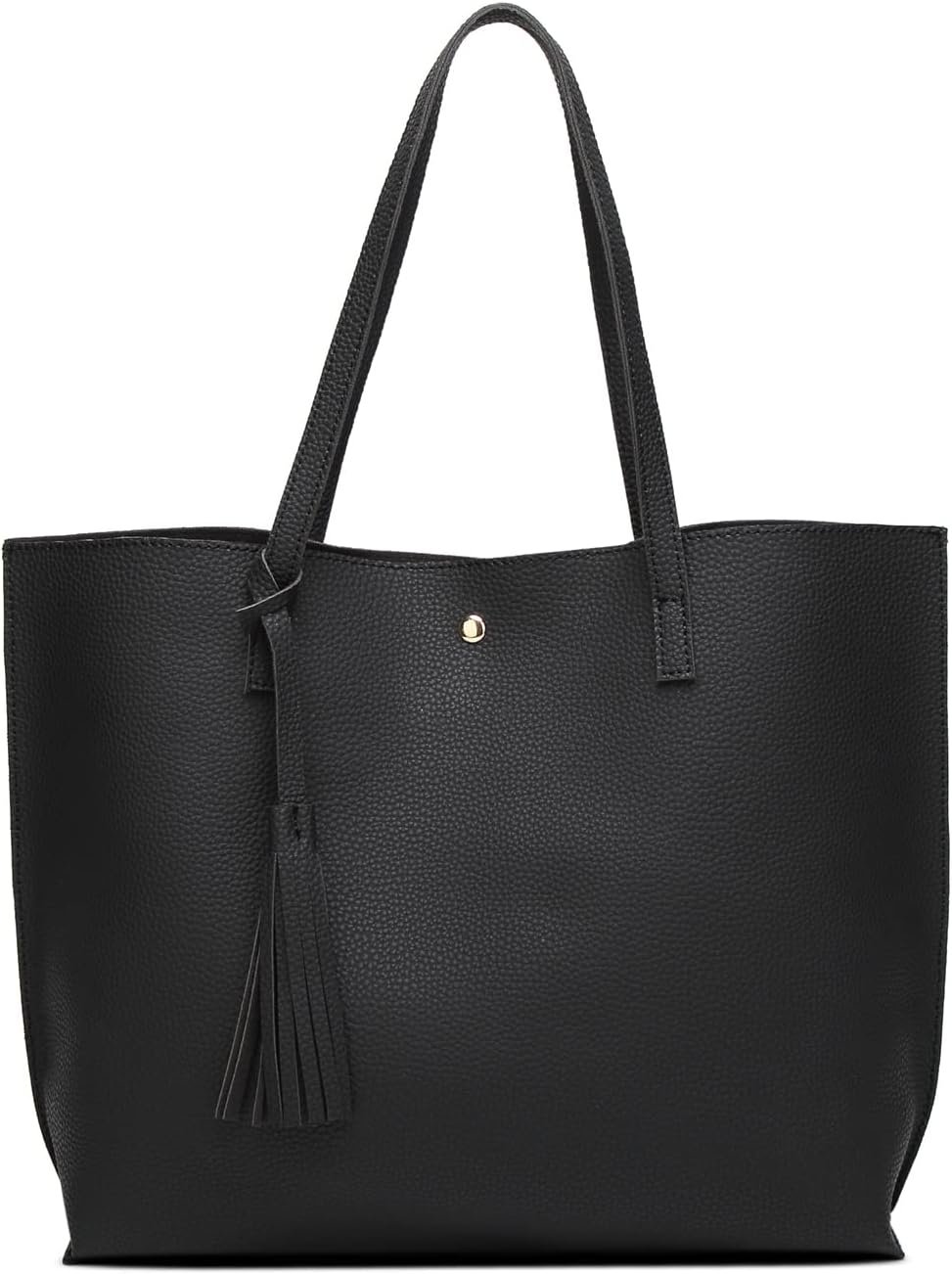 Dreubea Women’s Soft Faux Leather Tote Shoulder Bag from, Big Capacity Tassel Handbag
