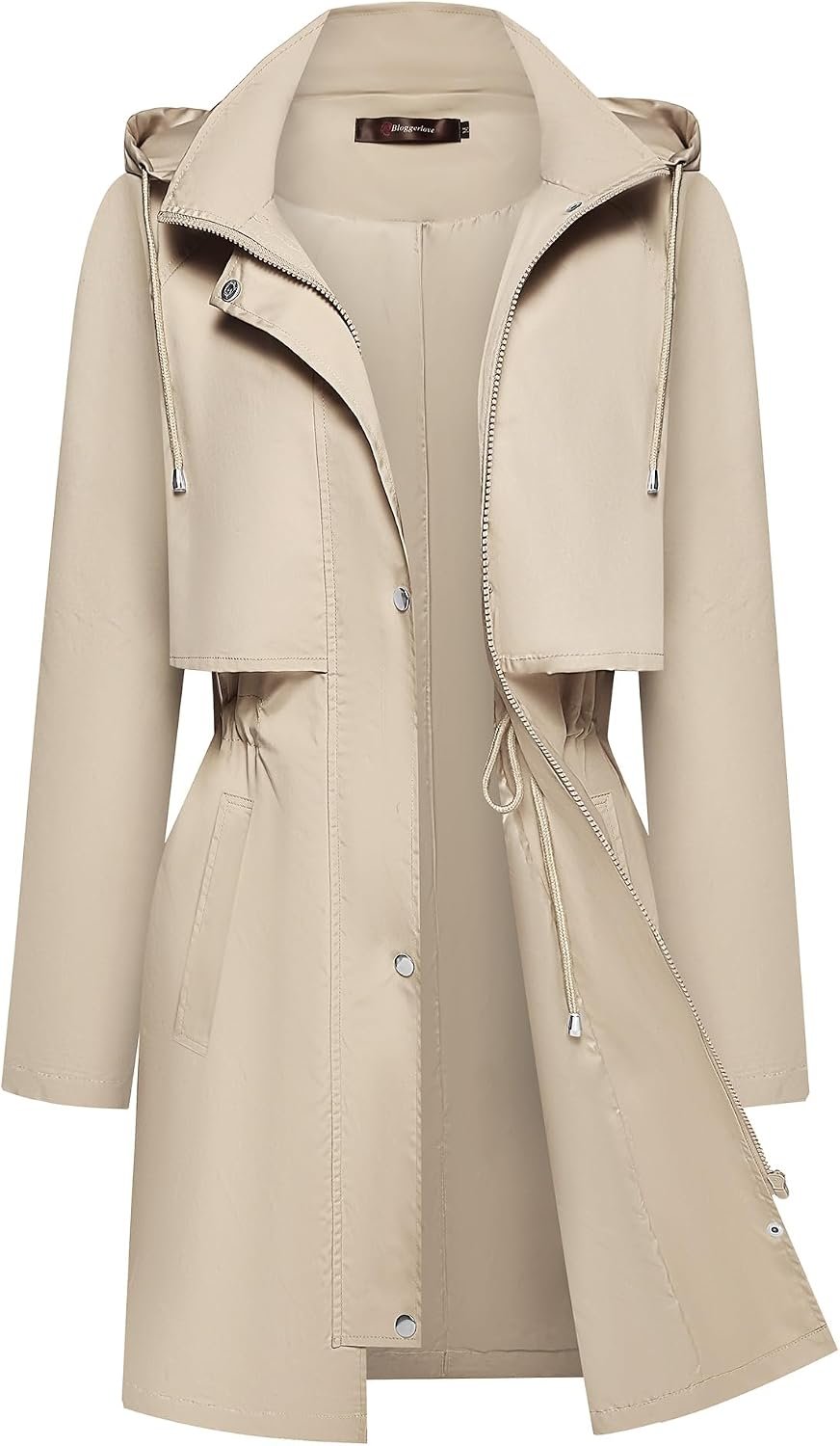 Bloggerlove Women Lightweight Rain Jacket Hooded Raincoat