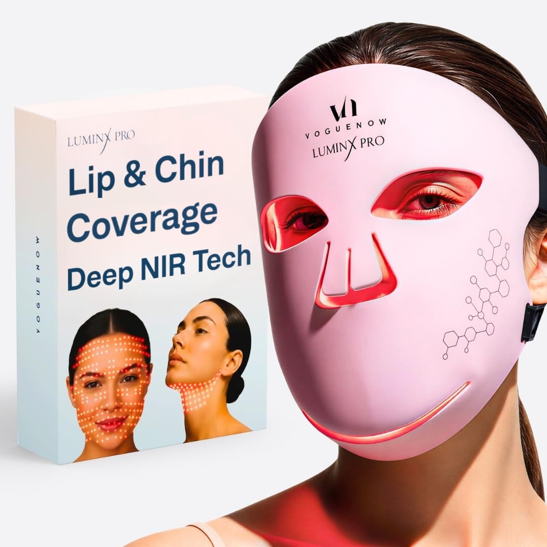 LuminX Pro LED Face Mask Light Therapy with Deep NIR & Chin & Lip Coverage