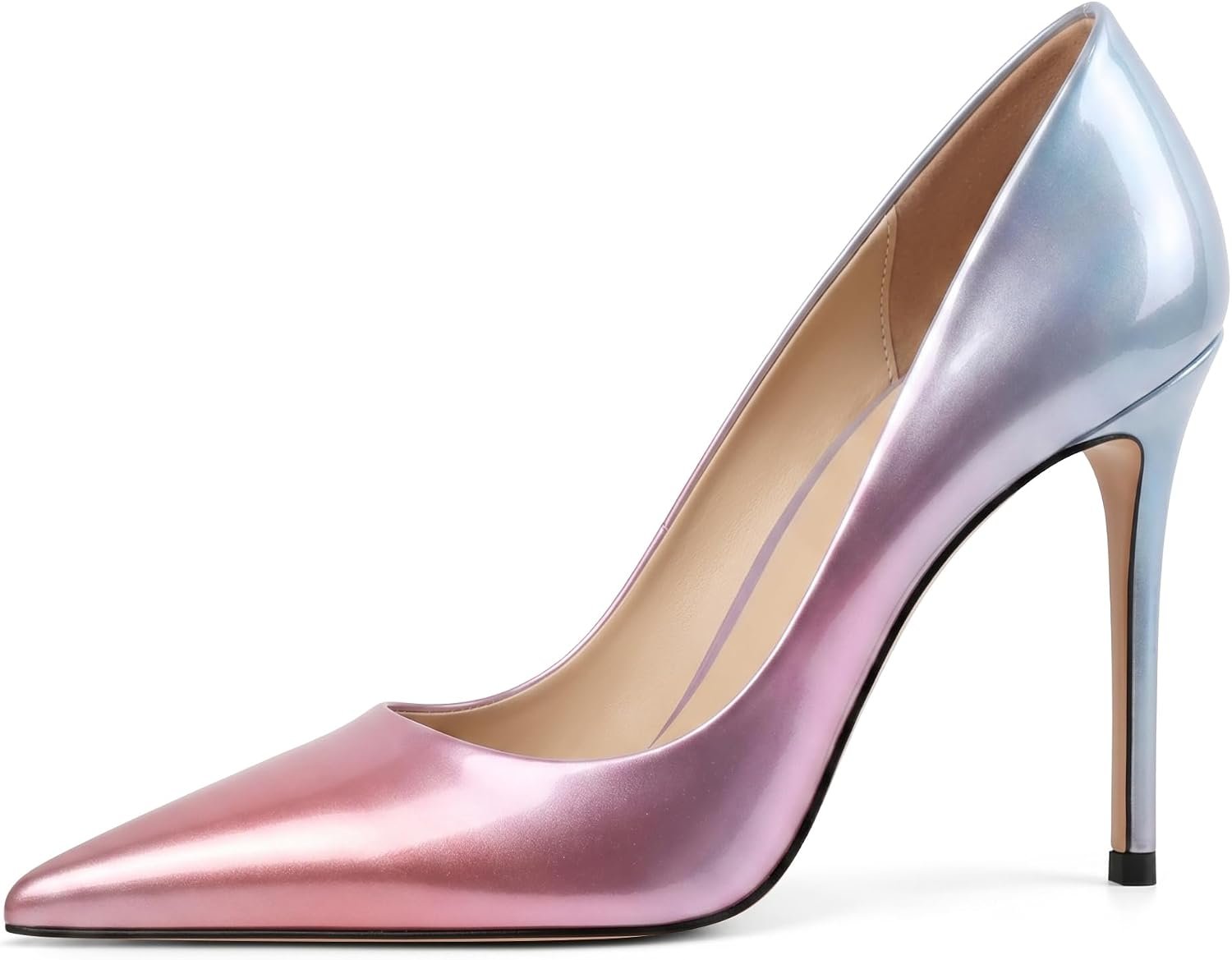 Esvowido Stiletto Heels for Women Closed Toe High Heel Pointed Pumps Sexy Comfort Slip On 4 Inch Classic Office Wedding Dressy Shoes
