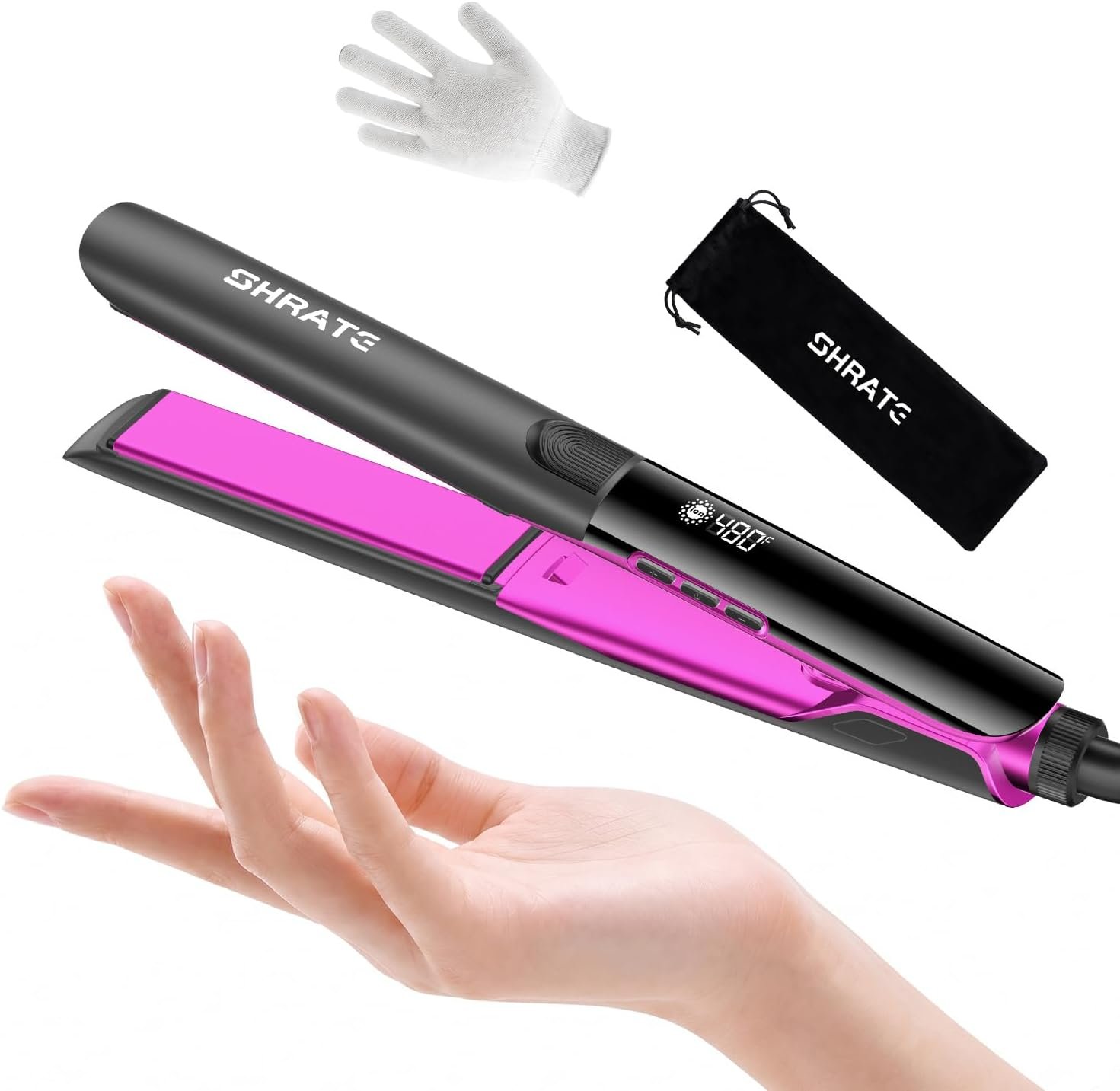 SHRATE Flat Iron Hair Straightener | 2 in 1 Flat Iron and Curler | 1.2 Inch