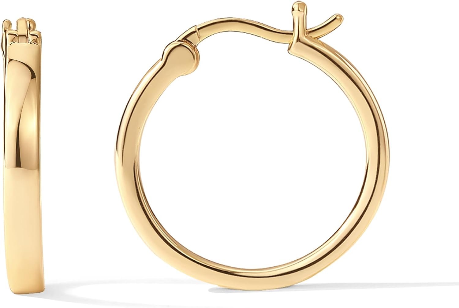 PAVOI Gold Hoop Earrings for Women, 14K Gold Plated Lightweight Hoops | Silver Hoop Earrings for Women, Gold Hoops, Hoop Earrings for Women, 925 Sterling Silver Posts