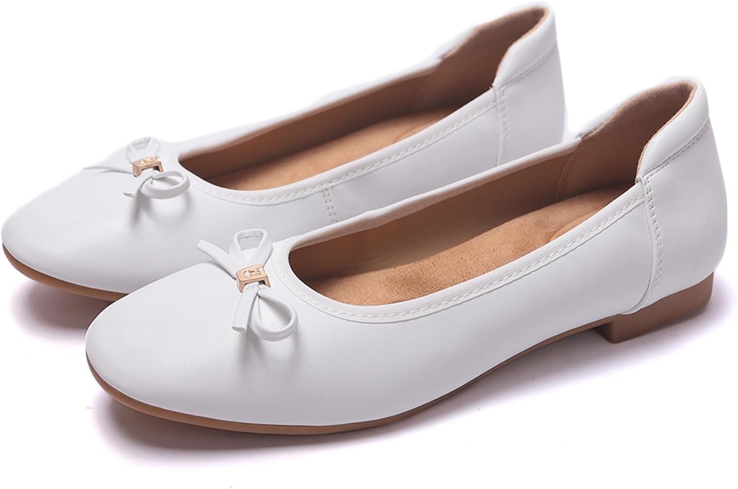 Women’s Comfortable Ballet Flats Round Toe Flat Shoes for Women Bow Dressy Flats Shoes with Arch Support Insole
