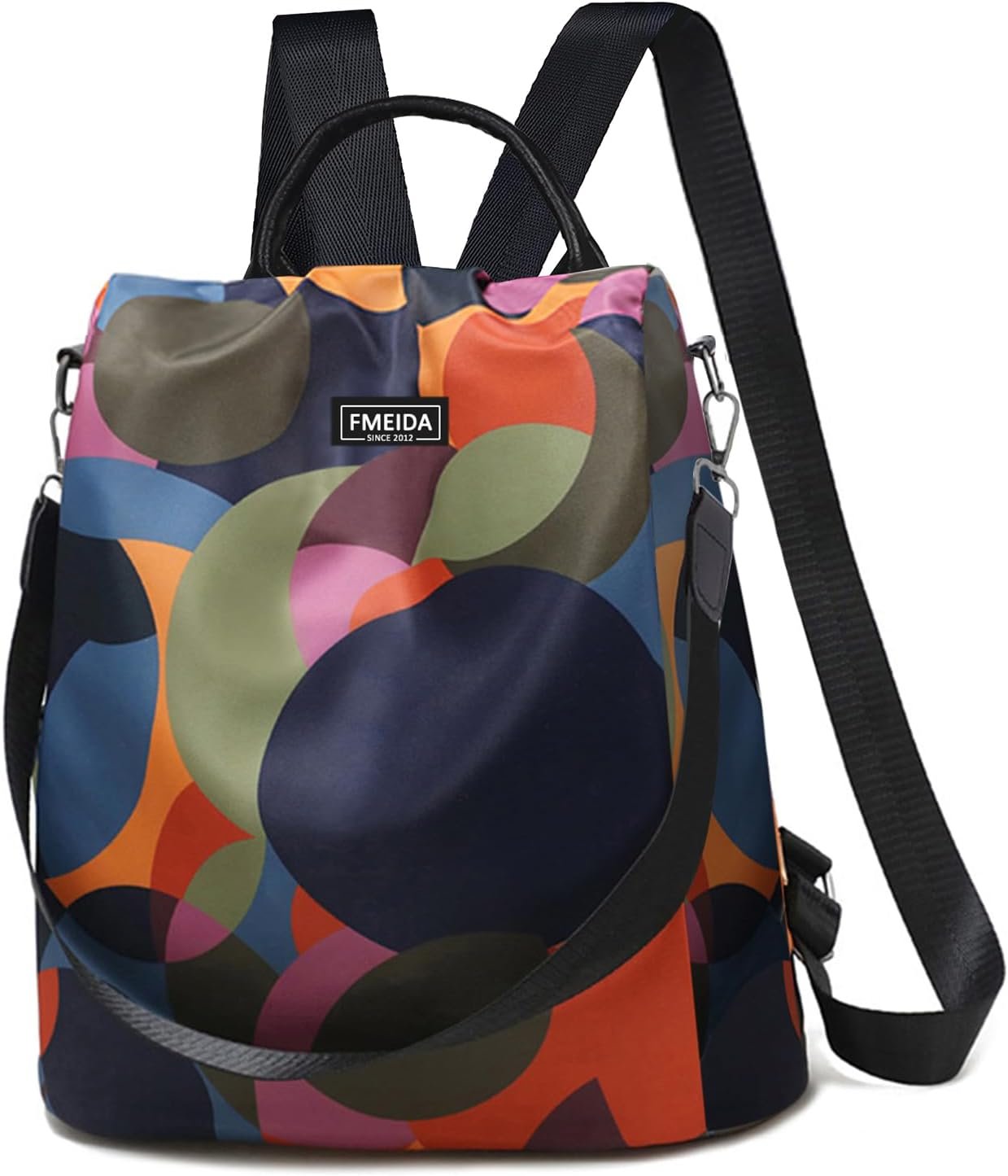 Fmeida Anti Theft Backpack Purse for Women Convertible Nylon Backpack