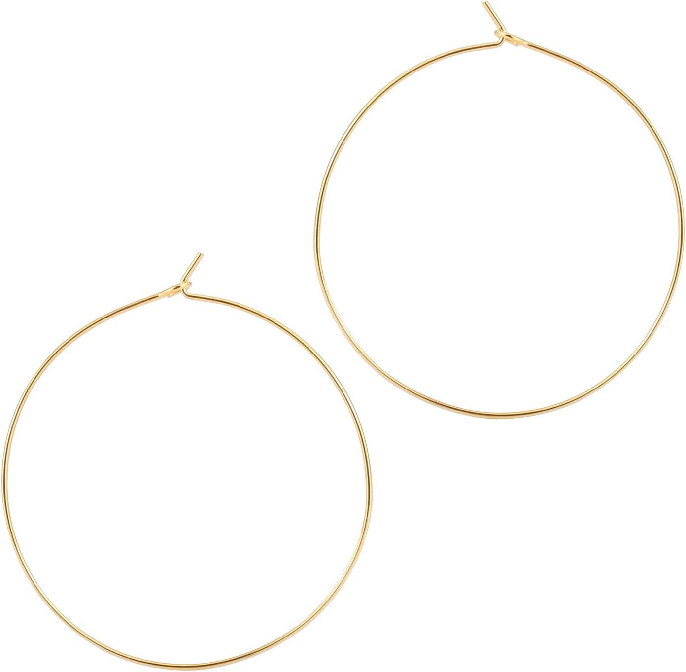 ESMATOO Thin Gold Hoop Earrings for Women – Hypoallergenic Lightweight Gold Hoop Earrings Dainty – Large