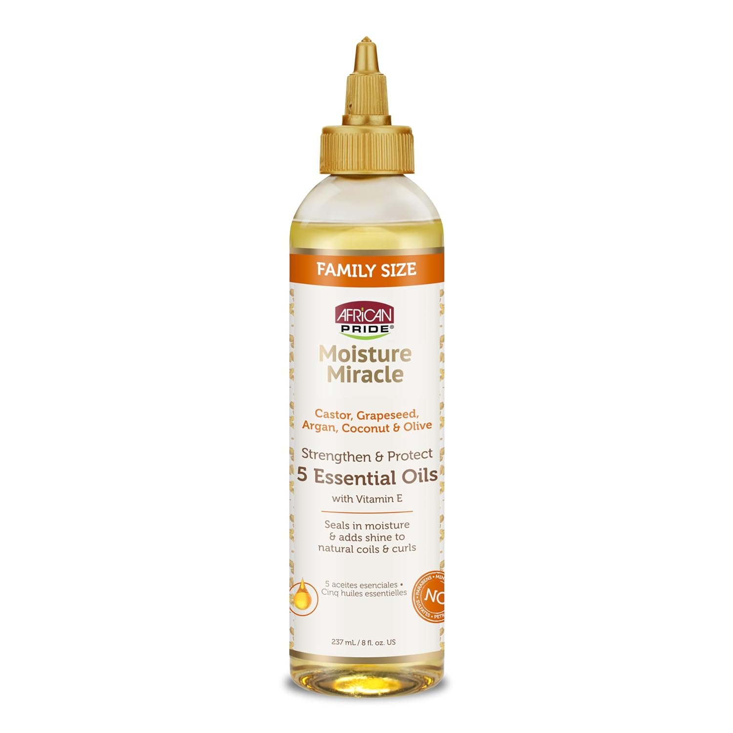 African Pride Moisture Miracle 5 Essential Hair Oils, 8 Oz