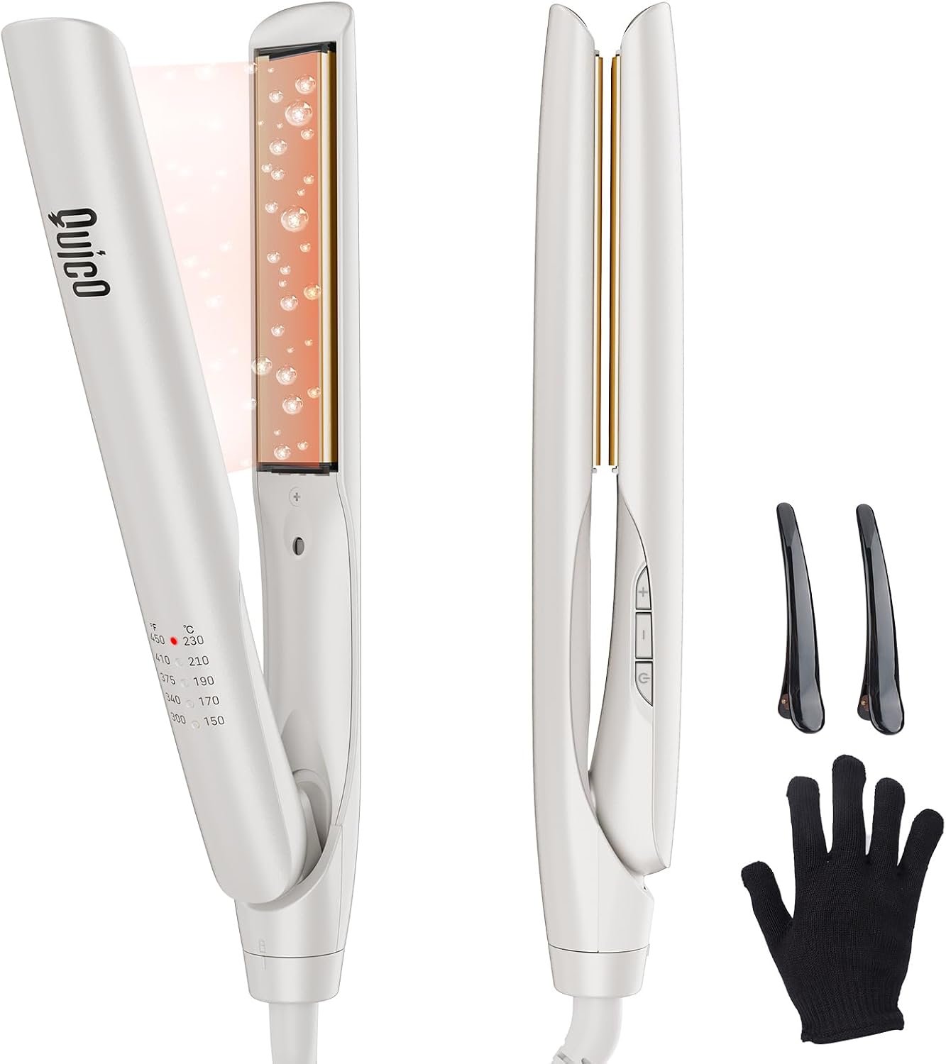 Quico Hair Straightener, 100-240V Dual Voltage Straightener and Curler