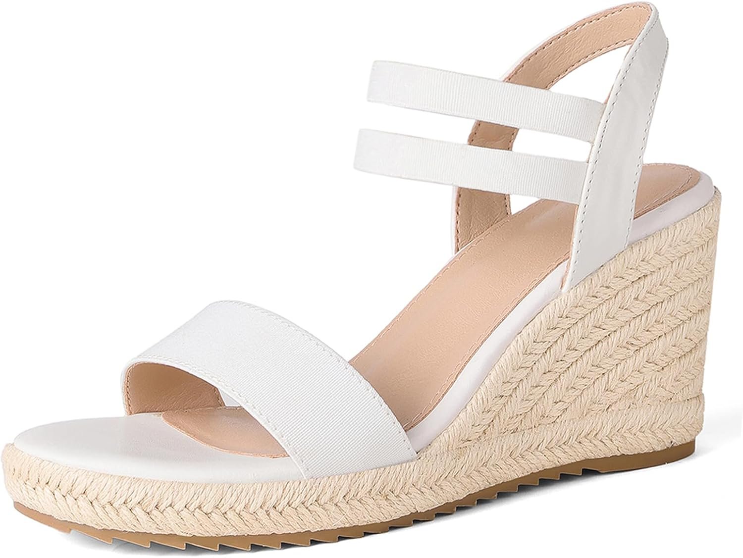 mikarka Wedges Sandals for Women – Elastic Strap Espadrilles Wedges, Slip On Open Toe Platform Sandals for Dressy Casual Summer Shoes
