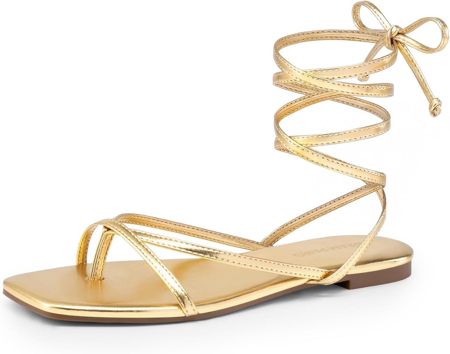 DREAM PAIRS Womens Strappy Lace Up Summer Flat Sandals