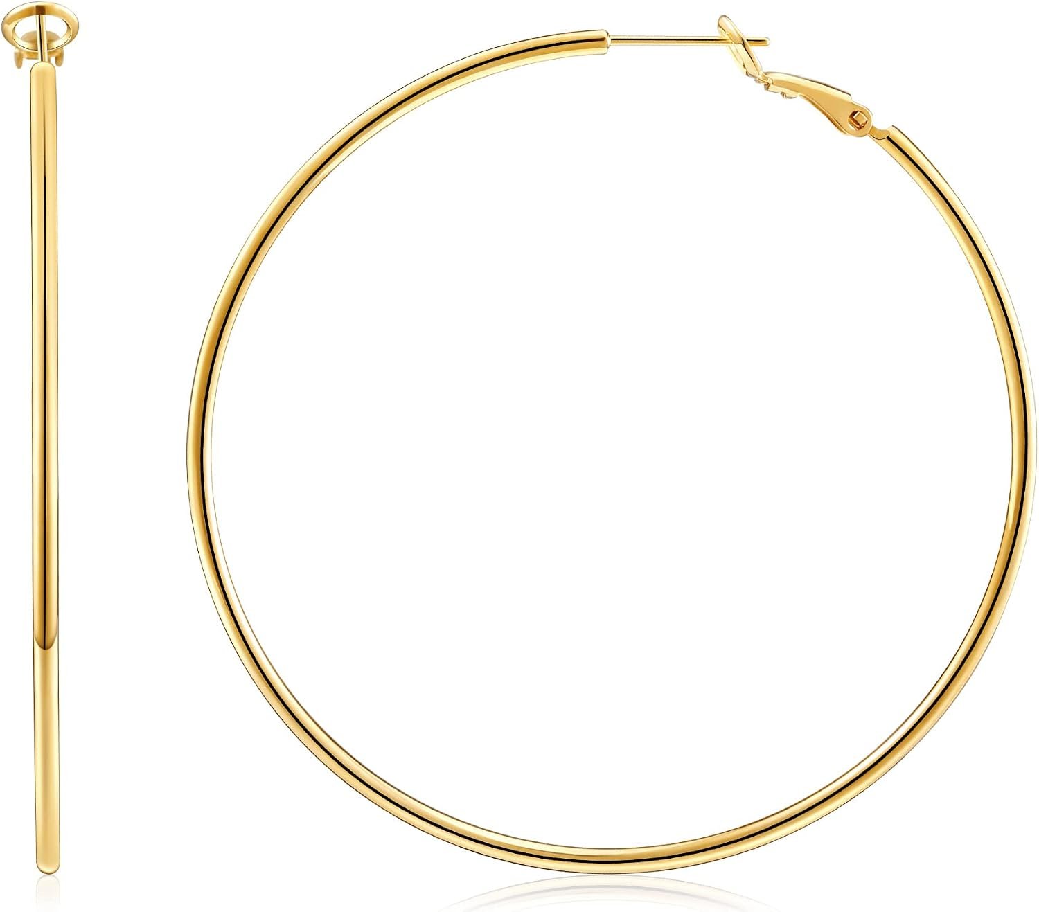 Gacimy Gold Hoop Earrings for Women, 14K Gold Plated Thin Hoops