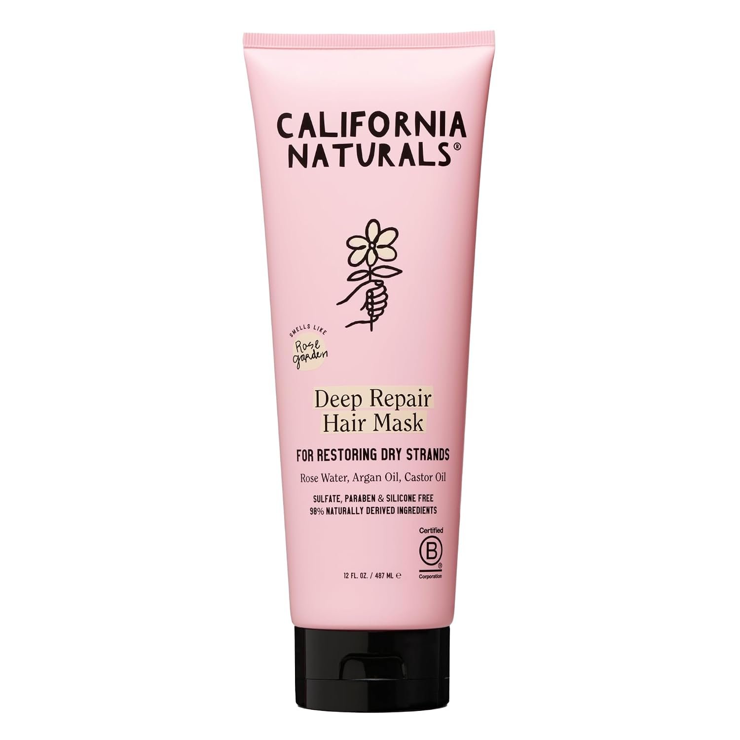 California Naturals Deep Repair Hair Mask for Dry Damaged Hair, with Argan Oil and Shea Butter, Color Safe, Natural, Vegan, Sulfate and Paraben Free, For All Hair Types, 12 fl oz