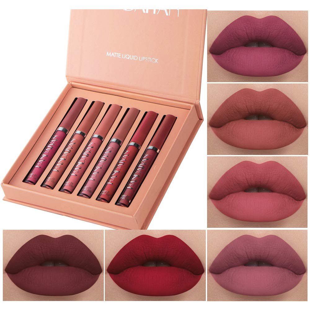 6Pcs Matte Liquid Lipstick Set, Waterproof Non Stick Cup Lip Gloss (Set A) | Long Lasting Wear, Rich Matte Finish, Highly Pigmented Colors, Lightweight Texture, Perfect Makeup Gift Set For Women