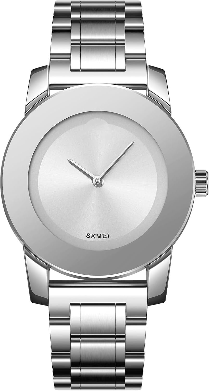 Gosasa Unisex Stainless Steel Quartz Watch, Diamond Accents