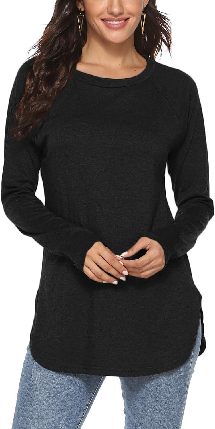 Newchoice Women’s Casual Batwing Long Sleeve T Shirt Basic Loose Tunic Tops