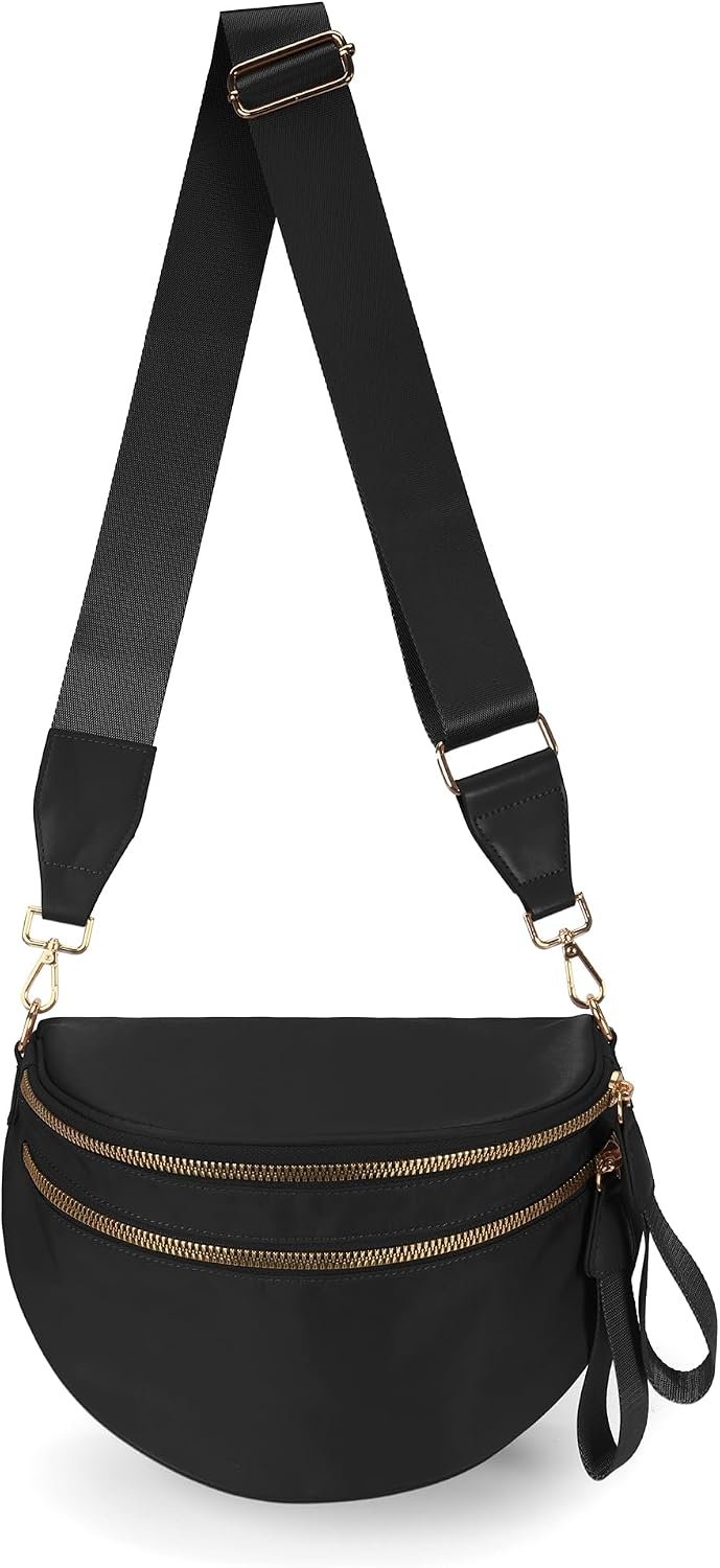 FEIBOON Spacious Nylon Crossbody Bag Bum Bag Handbags Purses for Women
