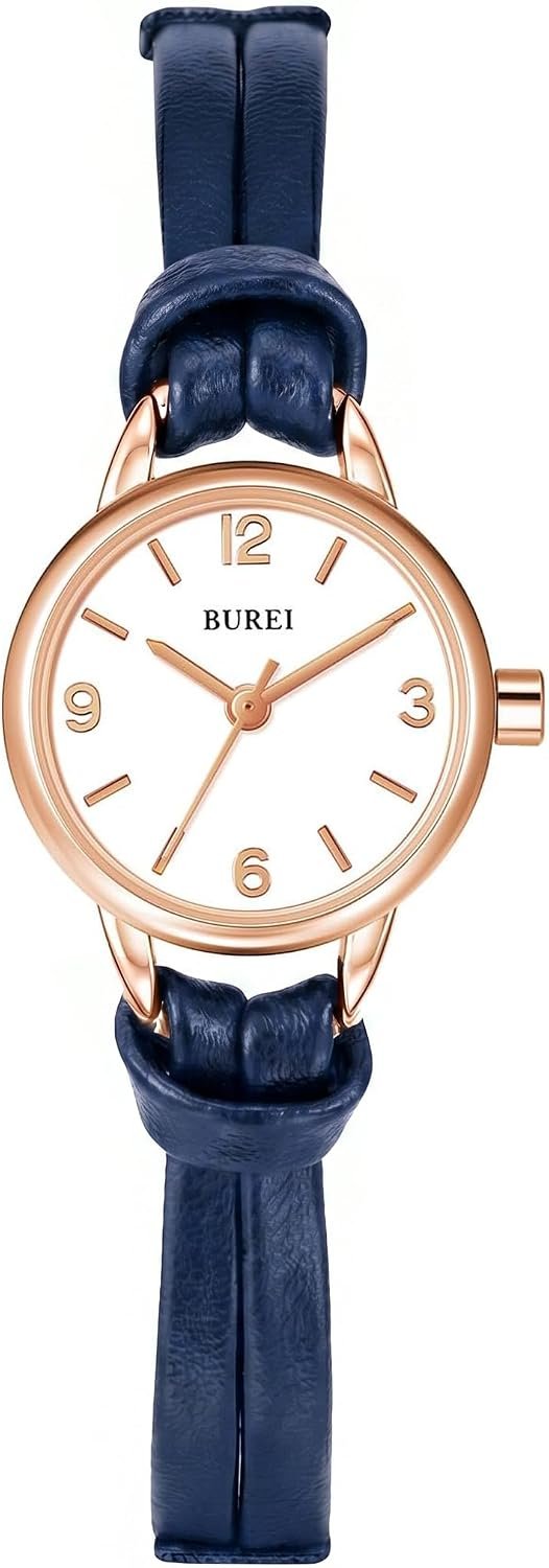 BUREI Women’s Brown Leather Strap Watch Small Dial Waterproof Quartz Watch,Mothers Day Gifts for Mom