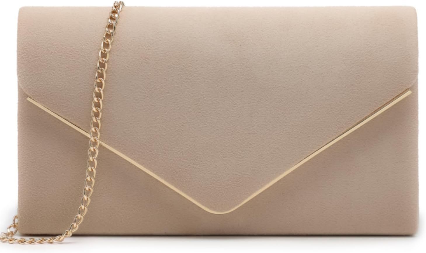 Dasein Women Faux Suede Clutch Purse Evening Bag Bridal Formal Handbag