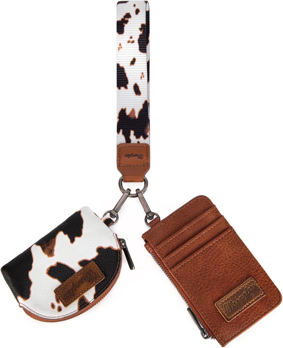 Wrangler Keychain Wristlet Wallets for Women Western Dual Pouch Wristlet Credit Card Holder Wallet