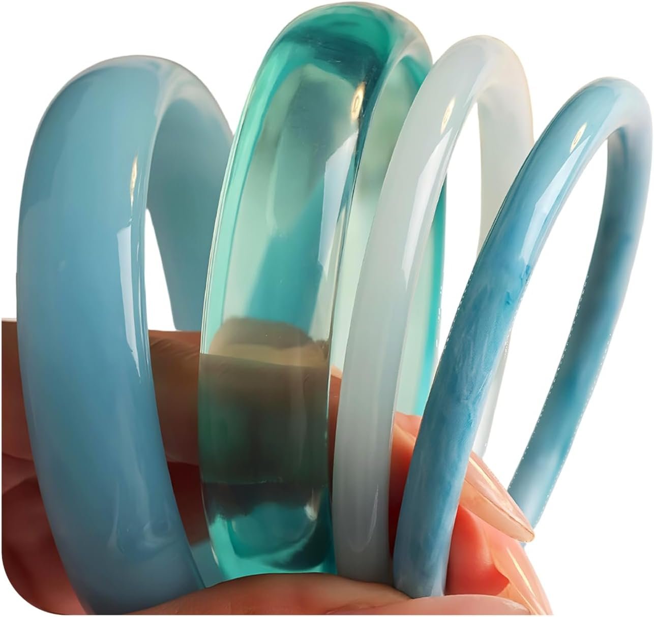 ÌF ME Acrylic Bangles Bracelets for Women, Irregular Acrylic Resin Chunky Bracelets Geometric Fashions Thick Statement bangle Set