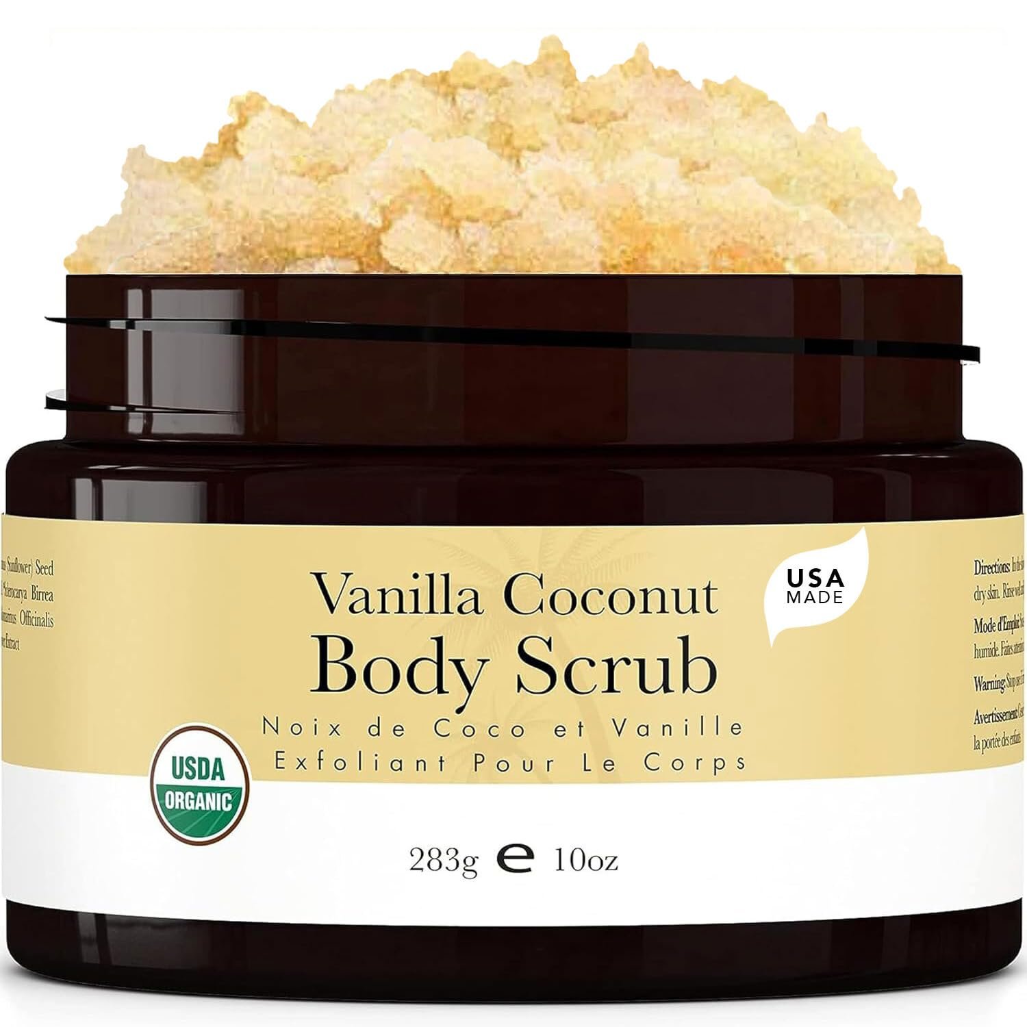 Organic Vanilla Coconut Body Scrub – USA Made Sugar Scrub