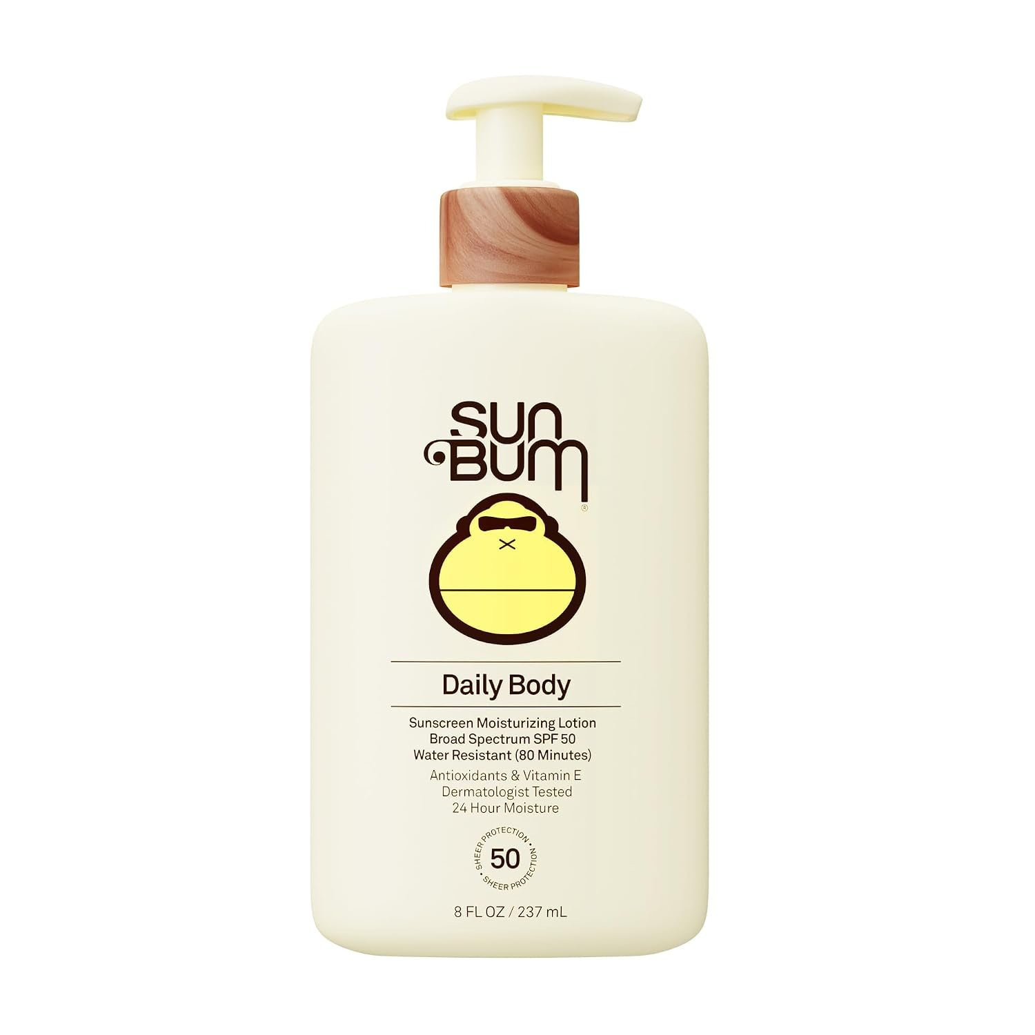Sun Bum Daily SPF 50 Sunscreen Body Lotion with Vitamin E – 8 oz | Broad Spectrum, Moisturizing, Vegan, Without Octinoxate & Oxybenzone, Dermatologist Tested, Vitamins C, E, and Antioxidants