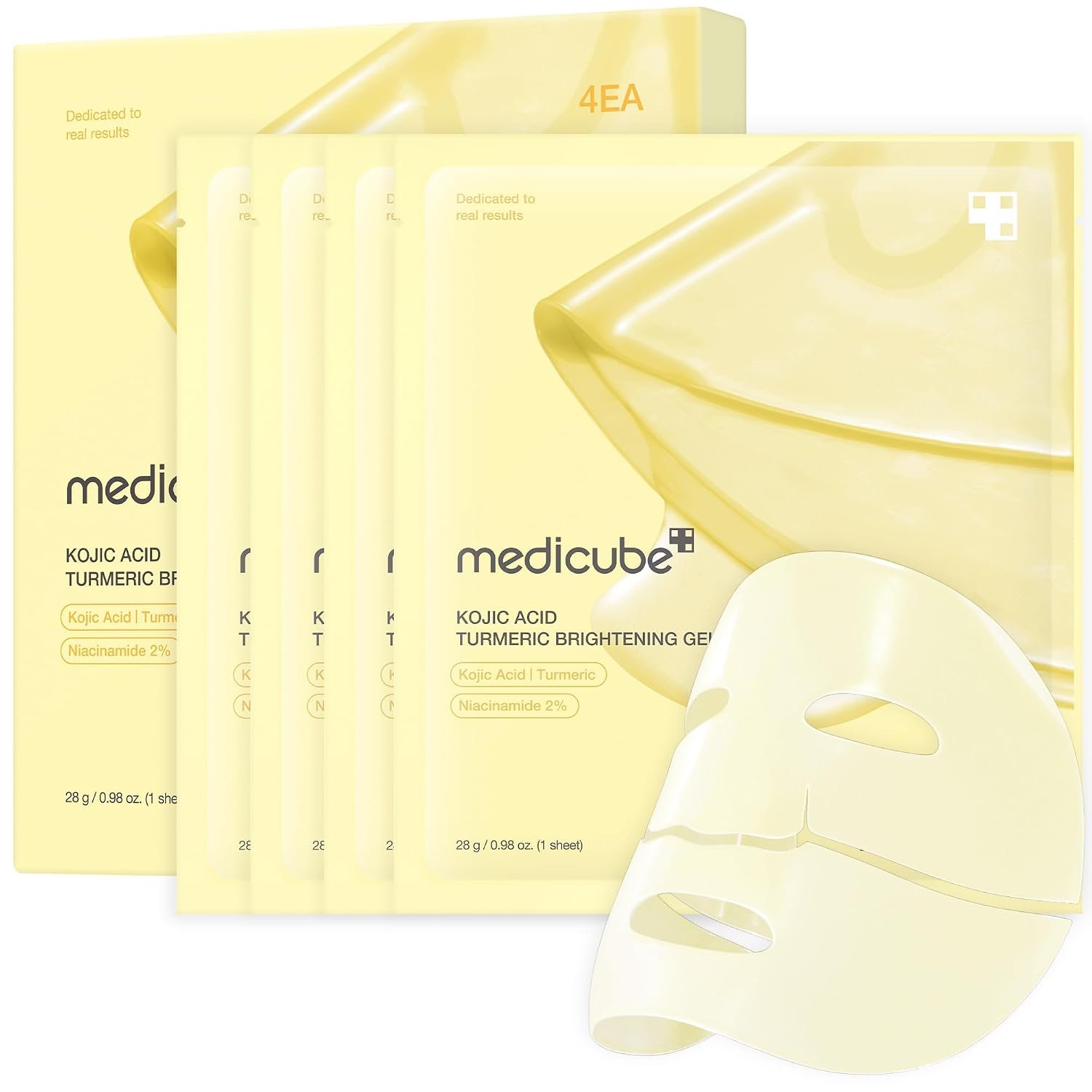 medicube Jelly Gel Mask with Brightening Kojic Acid Turmeric, 4EA