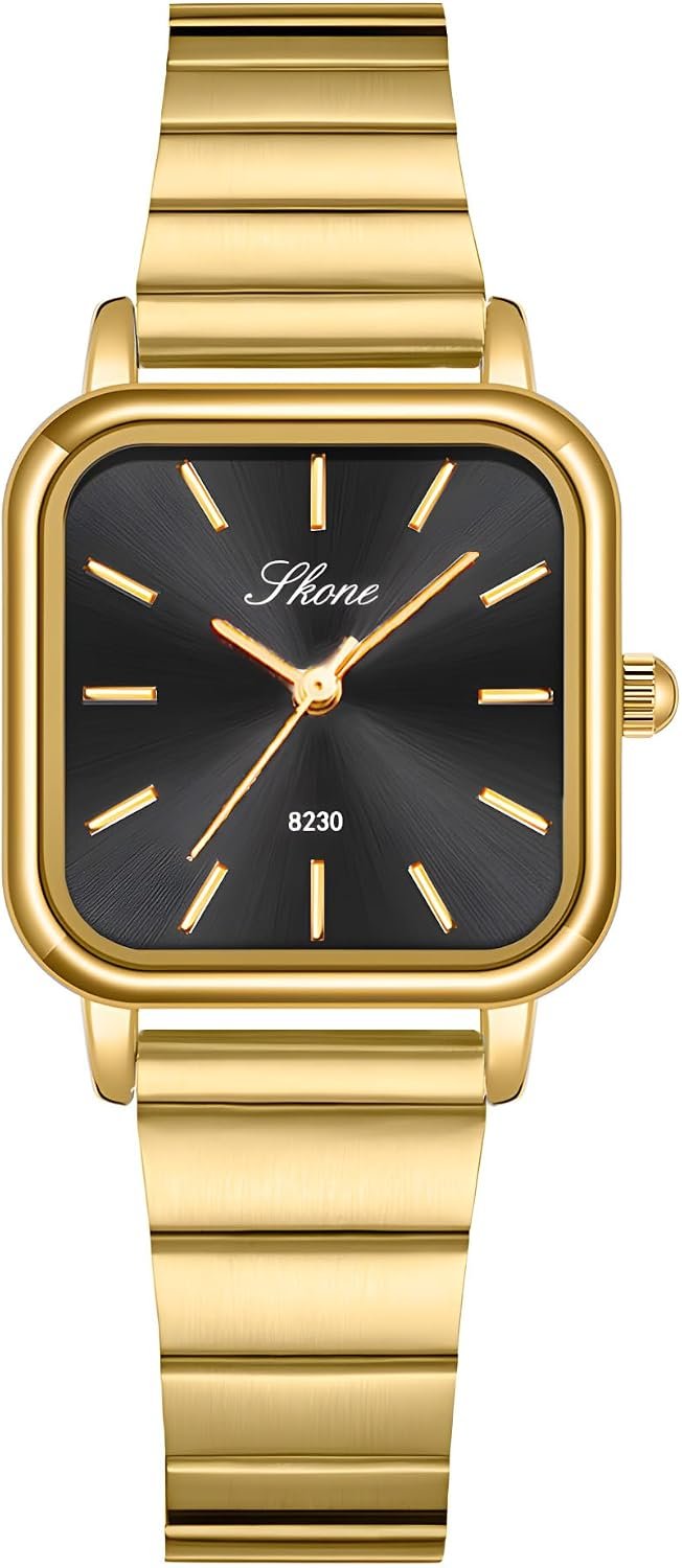 PASOY Women’s Small Square Watch Stainless Steel Bracelet