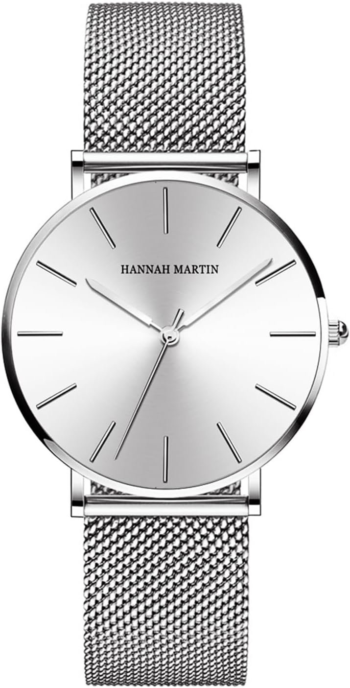 Women Watches Minimalist Fashion Quartz Wrist Watch Party Dress Bracelet Watch for Ladies with Stainless Steel Mesh Band