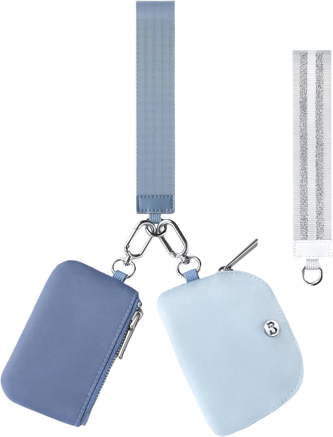Babysun Mini Zip Around Dual Pouch Wristlet With 2 Straps Wristlet Keychain Wallet for Women Coin Purse Small Cute for Teen Girl