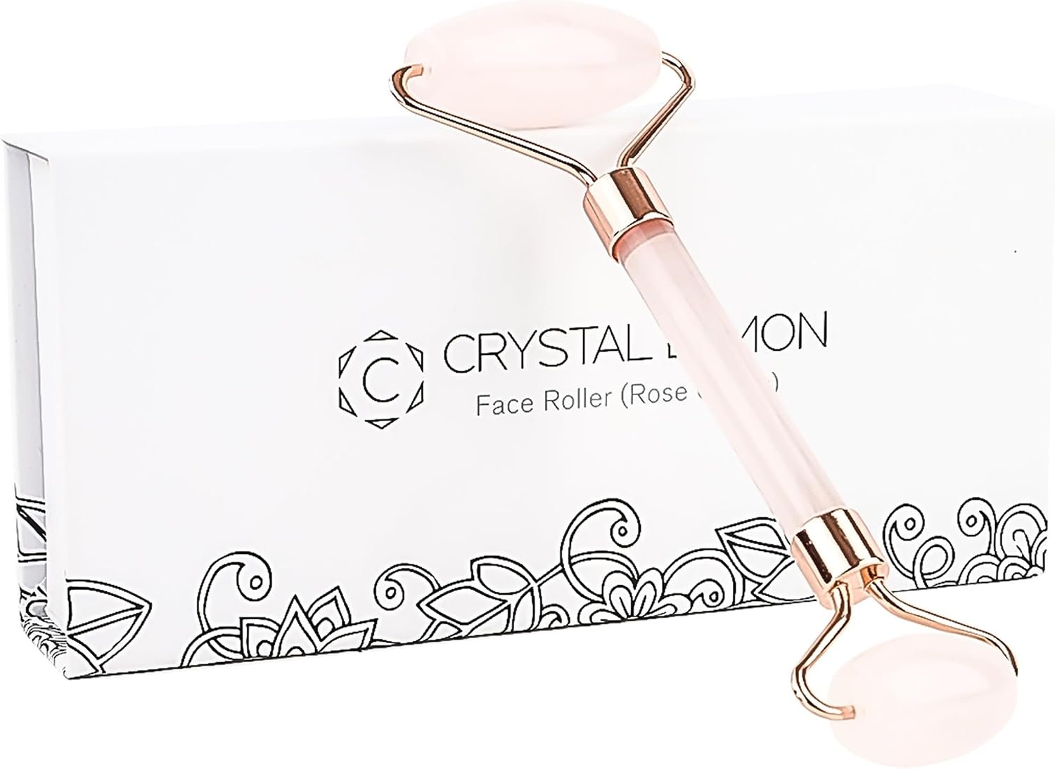 Rose Quartz Face Roller for Face and Neck, Dual-End Cooling Massage Tool