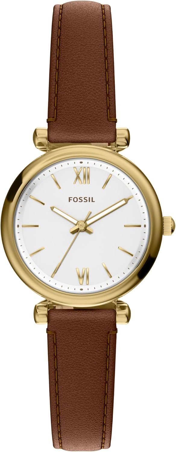 Fossil Women’s Watch and Bracelet Set, Carlie Three-Hand Stainless Steel Watch for Women and Bracelet Set