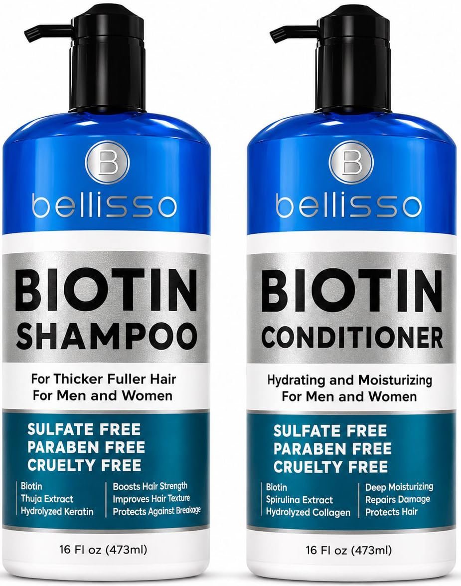 BELLISSO Biotin Shampoo and Conditioner Set – Sulfate & Paraben Free