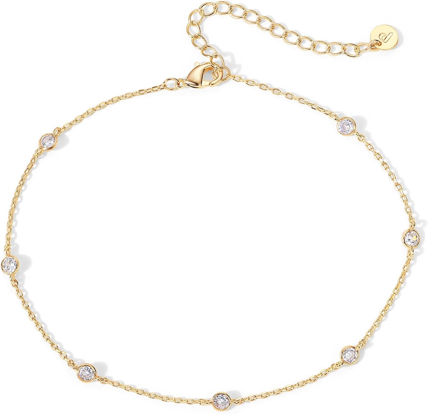 PAVOI 14K Gold Plated Anklets for Women, Trendy Link Chain Ankle Bracelet