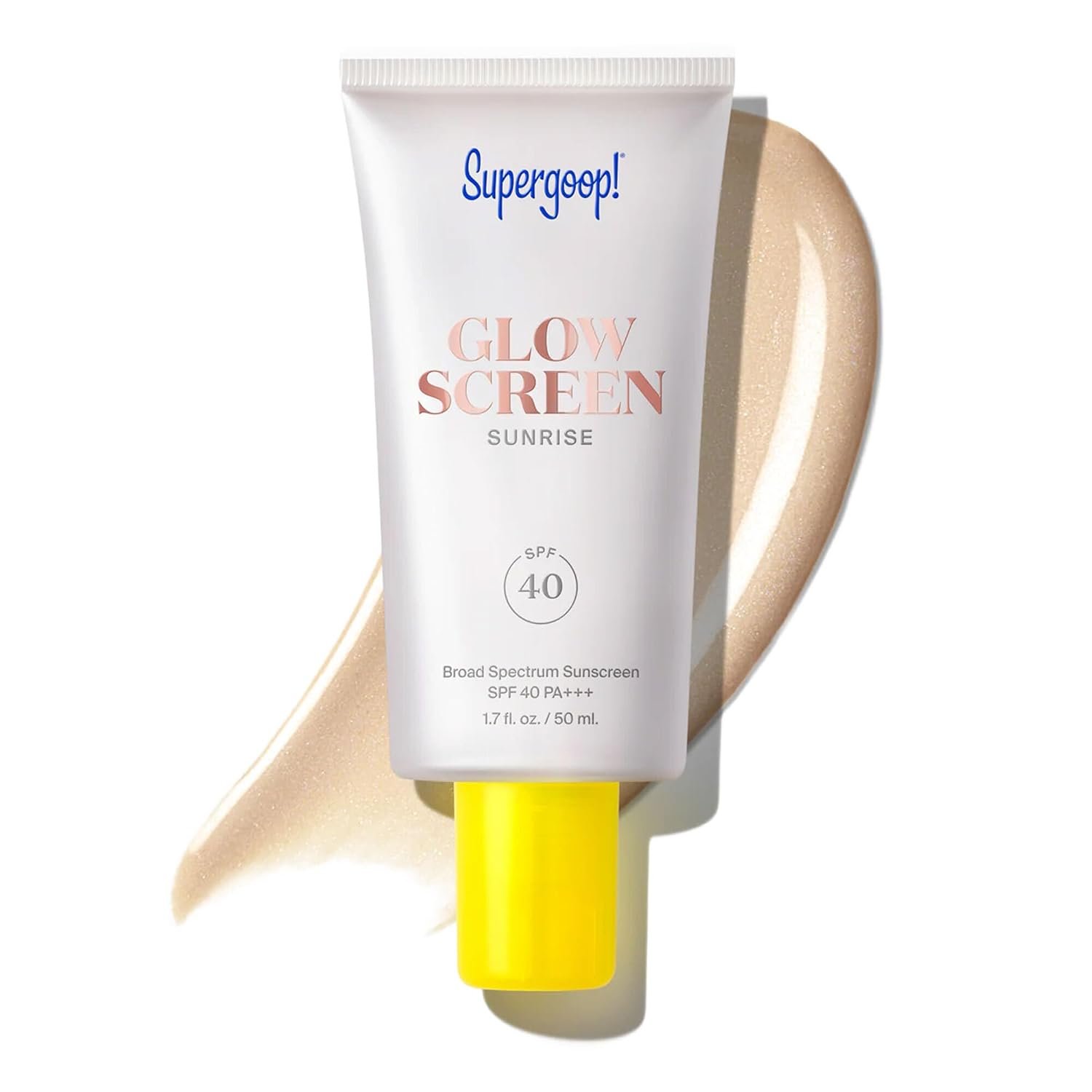 Supergoop! Glowscreen SPF 40 – Glowy Primer + Broad Spectrum Tinted Sunscreen – Helps Filter Blue Light – Hydration – Hyaluronic Acid & Vitamin B6