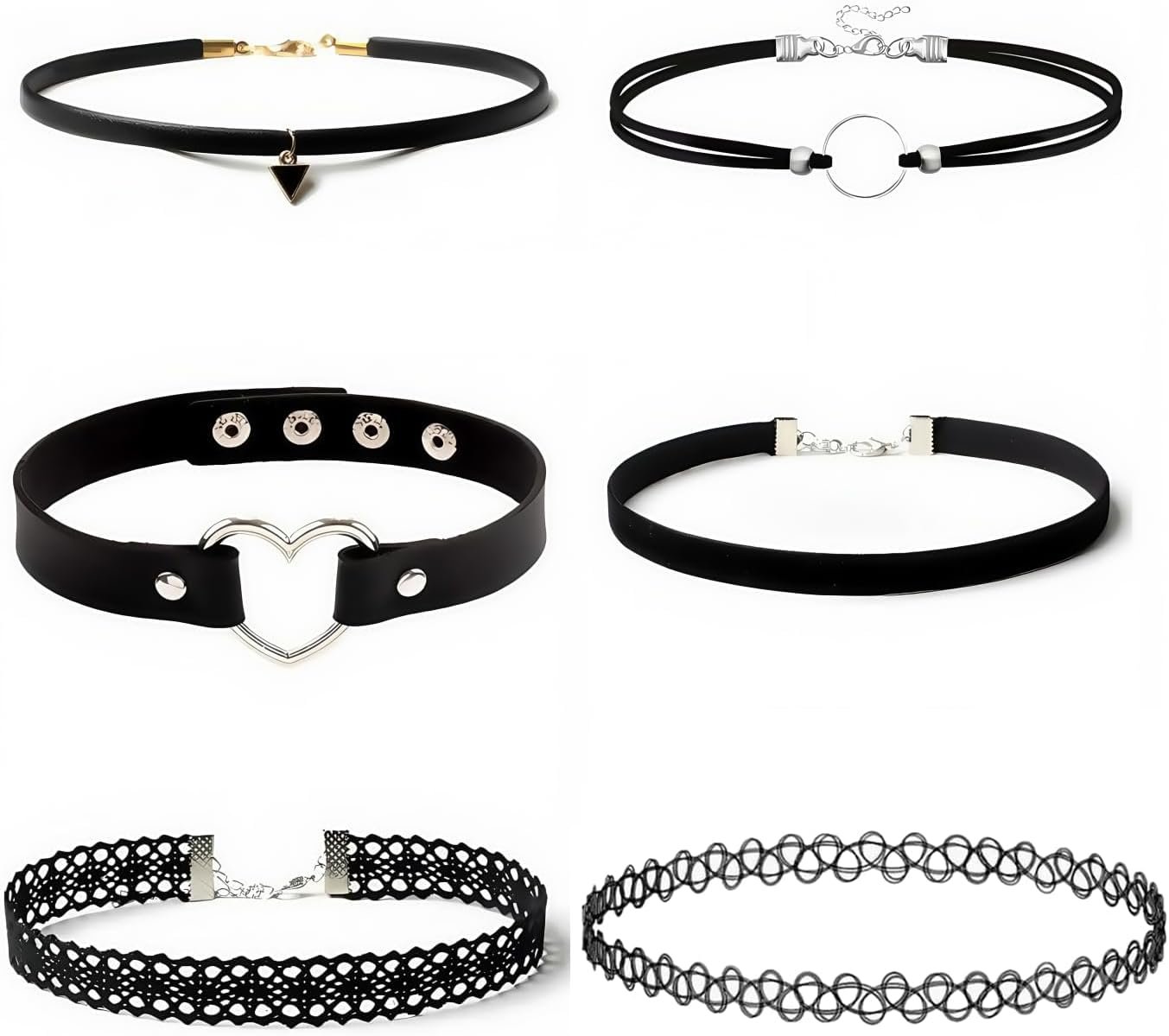 Gothic Choker Necklace for Women Black Lace Chokers Set Punk Goth Jewelry Clothes Accessories