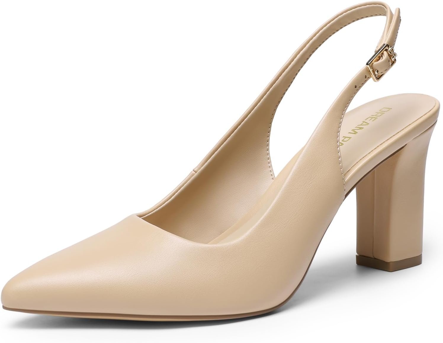 DREAM PAIRS Womens Slingback High Chunky Heels Pumps