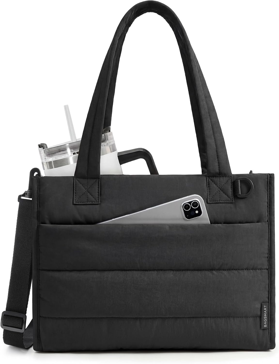 BAGSMART Small Tote Bag for Women, Work Teacher Bag with Zipper Closure