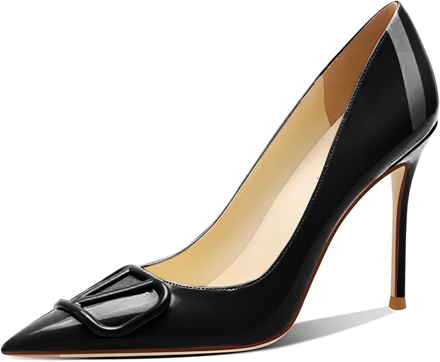 Women’s 3.9IN Pointed Toe Stiletto Pumps Shoes Elegant High Heels for Party Wedding Banquet
