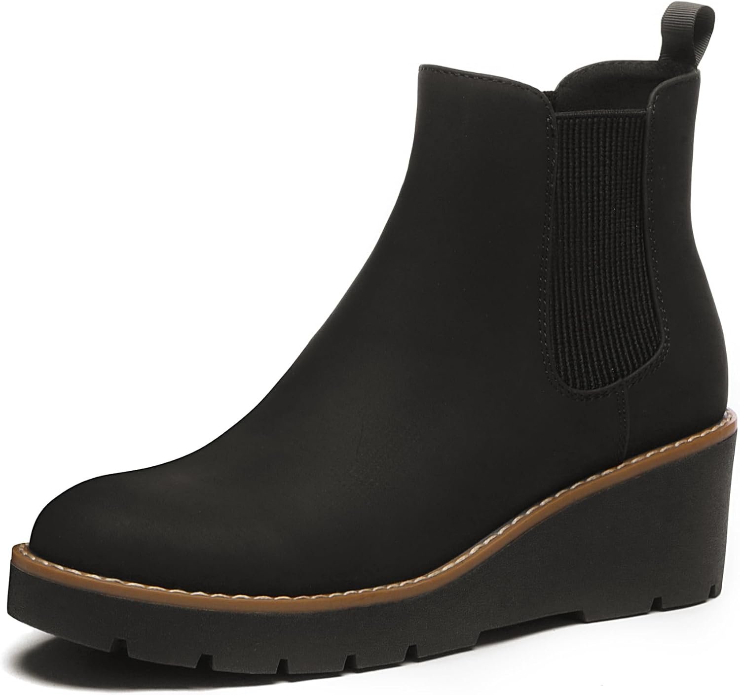 Athlefit Women’s Platform Wedge Chelsea Ankle Boots
