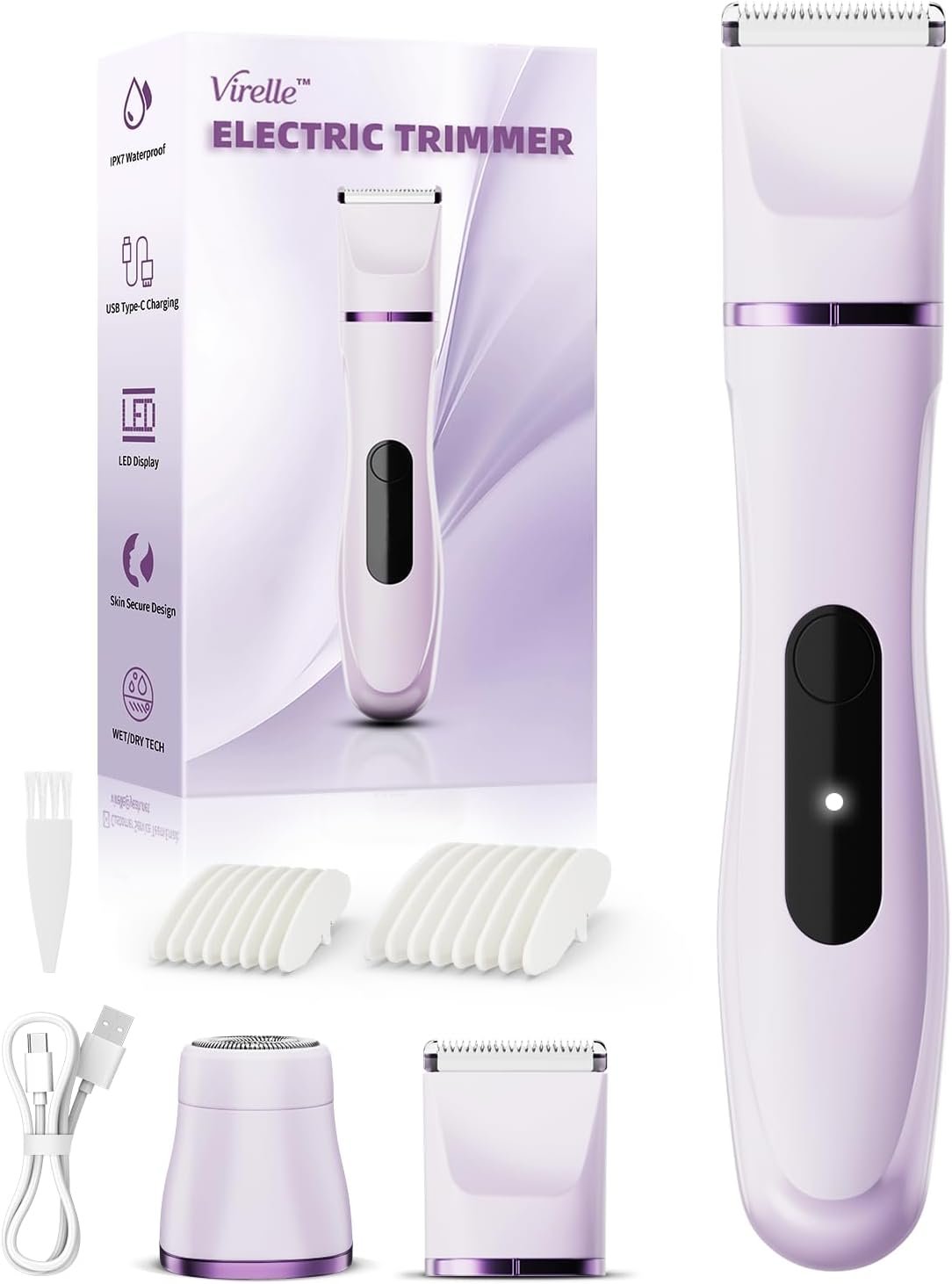Bikini Trimmer for Women – Electric Razors for Women, Hair Removal Epilator | Waterproof, Ceramic Blade, Quick Charging, Painless Shaver for Face, Electric Shaver for Women,Face,Legs, Gifts for Women Her